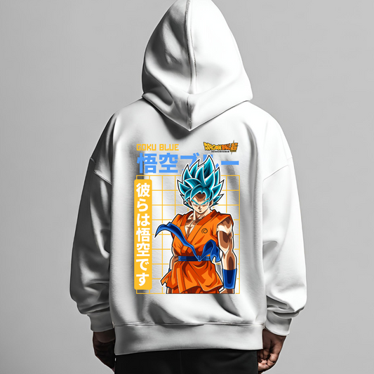 FRONT EMBROIDERED AND BACK PRINTED ANIME INSPIRED OVERSIZED HOODIE