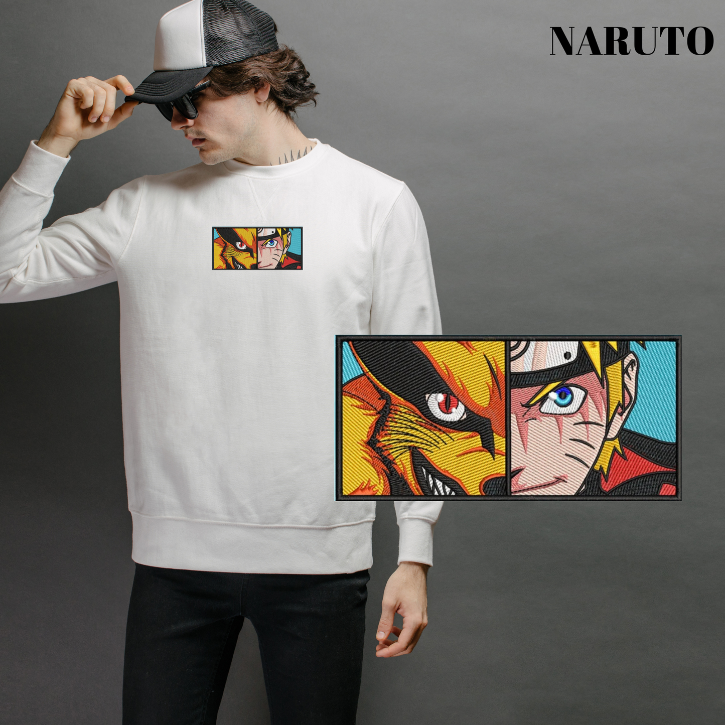 NARUTO - ANIME INSPIRED  EMBROIDERED UNISEX & OVERSIZE FIT HOODIE/SWEATSHIRT