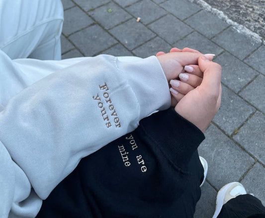 COUPLE EMBROIDERED SWEATSHIRT/ HOODIE - SLEEVE CUSTOM EMBROIDERY